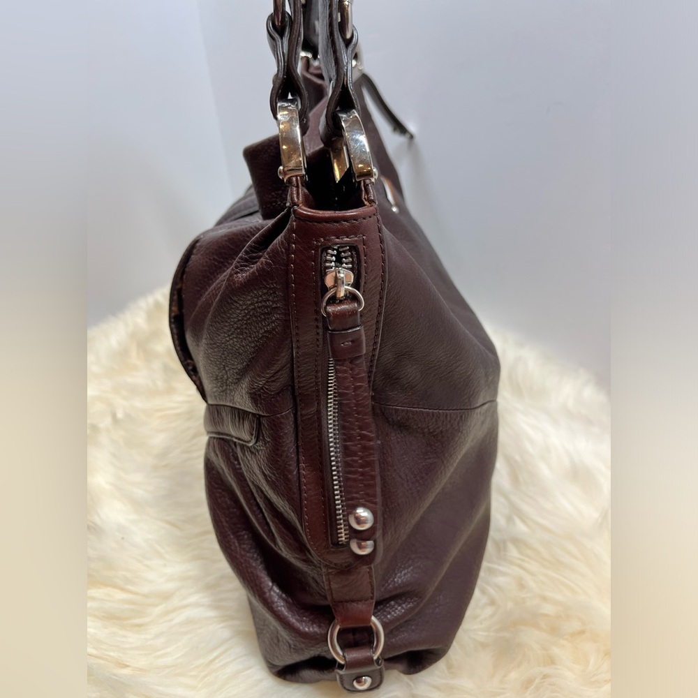 B Makowsky  Merlot Leather Genuine Leather Double Straps/ Shoulder bag/ - Picture 5 of 17